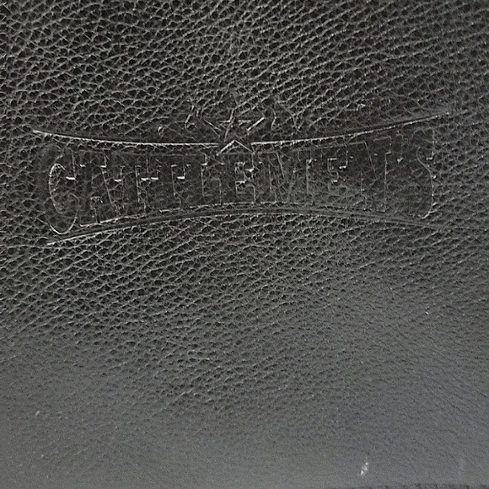 Bellino Black Leather Messenger Laptop Bag Briefcase w/ logos, office bag